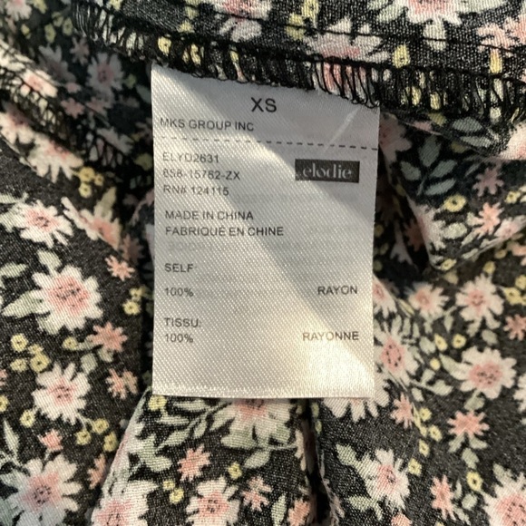 Elodie Floral Wrap Dress Size XS Black Multicolor - Picture 7 of 7